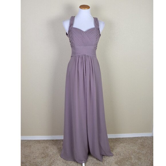 Azazie Dresses & Skirts - Azazie Claudia DUSK Pleated Chiffon Long Dress 2